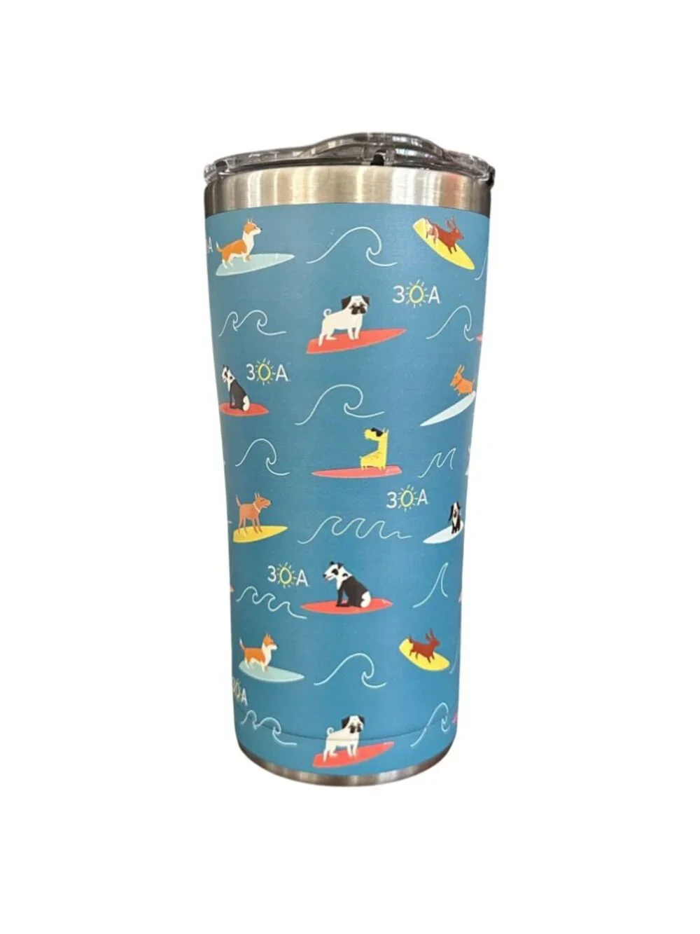 Tervis Tumbler 20oz Stainless Steel Dogs Surfing with Lid Florida Beaches